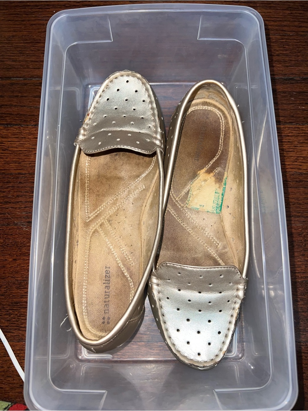 Clarks Metallic Gold Slip-On Loafers
